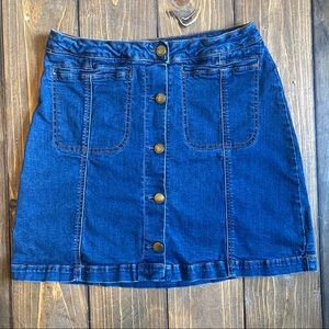 Button Up Denim Skirt